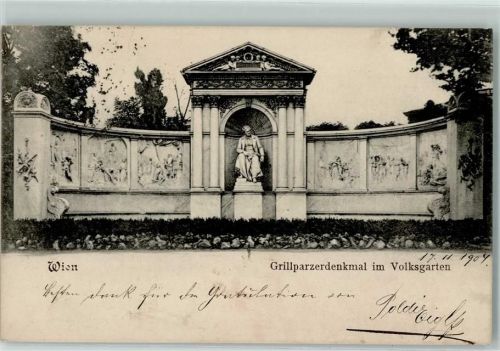 1010 Wien 1. Bezirk, Innere Stadt 1904 - Grillprazerdenkmal im Volksgarten