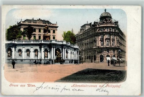 Wien 1911 Albrechtsbrunnen Philipphof