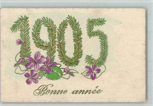 Bonne Annee 1905 aus Tannenzweigen AK