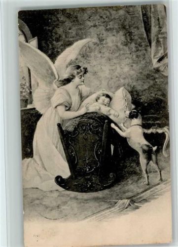 1908 steht an der Baby-Wiege AK Gute Erhaltung