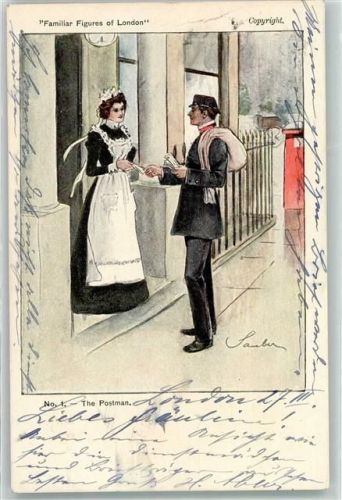 London 1901 Familiar Figures of London Nr 1 The Postman sign