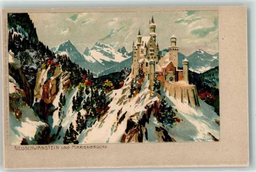Hohenschwangau 1899 Schloss Neuschwanstein , Zieher, Ottmar Nr. 1440 AK