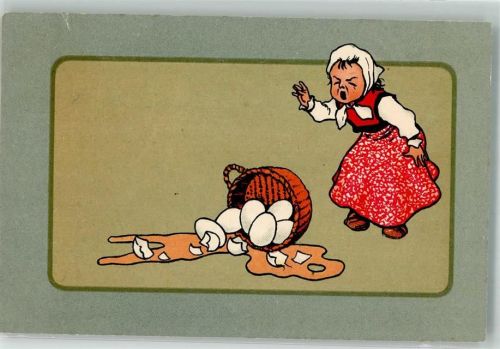 1907 Korb mit Eier runtergefallen
