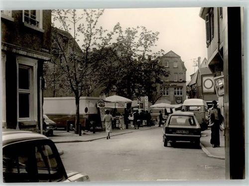 70173 W7000 Bad Cannstatt - Marktszene VW Golf Kaufhaus Ulrich Radio Litfaßsäule
