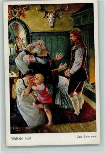 sign Otto Peter - Wilhelm Tell - Nr. 10 - FPHG Serie 158 Nr. 3907 AK Märchen