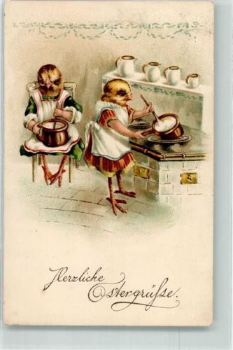 1927 vermenschlicht in der Küche kochen Herd Ostern