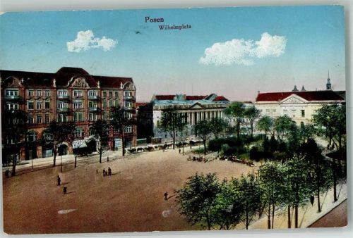 Posen Poznan Coll Foto AK Wilhelmplatz Feldpost WK I 2. Ers. Batl.Bren.Res.Reg. 100