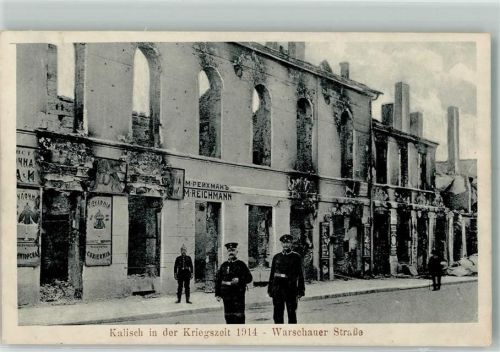 Kalisch 1914 Feldpost WK I Warschauer Straße Uniform Geschäft