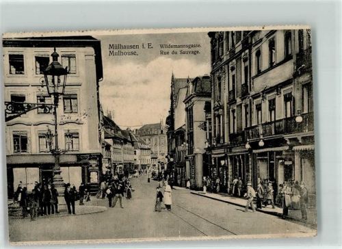 67350 Mulhausen Mühlhausen 1912 Gebrauchsspuren Wildemannsgasse