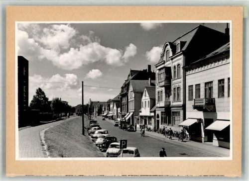 Cuxhaven 1959 Foto montiert auf Karton Auto Geschäft Deichstrasse