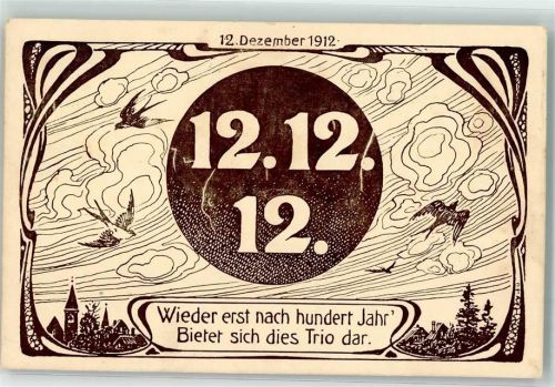 12.12.1912 Schwalben Jugendstil Verzierung