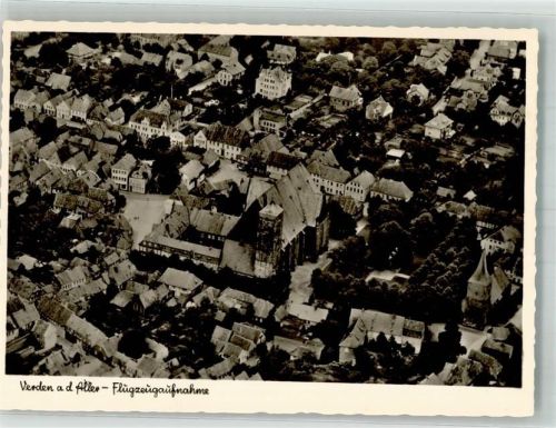 Verden Fliegeraufnahme des Ortes mit Dom St. Maria und Cäcilia