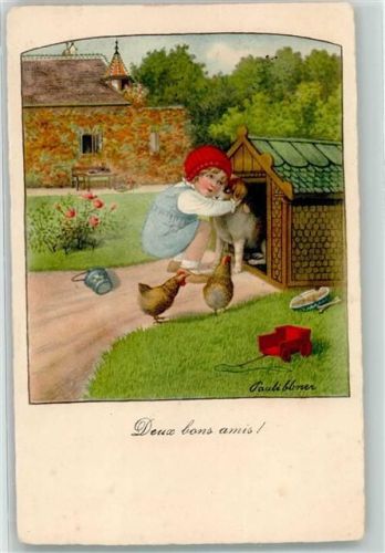 Deux bons amis! Hühner Hund Hundehütte Nr 1023