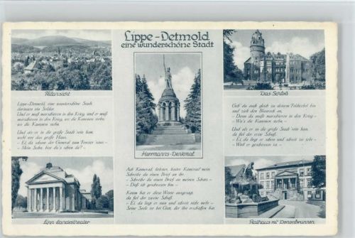 Detmold Landestheater Schloß Rathaus Donop-Brunnen , ex Sammlung Busse