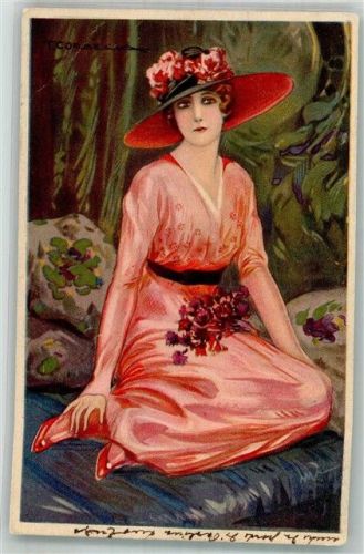 Frau mit einem Hut Corbella, T. 1920 Gebrauchsspuren