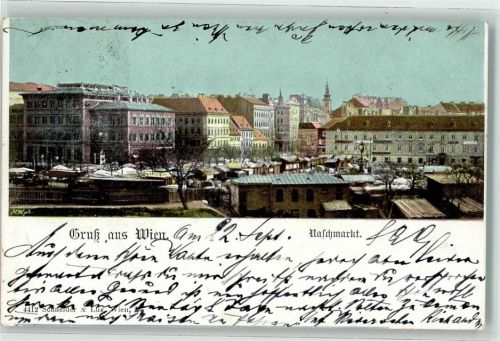 Wien 1899 Naschmarkt Marktszene