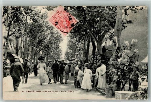 Barcelona Marktszene Rambla de la Flores Marke bildseitig