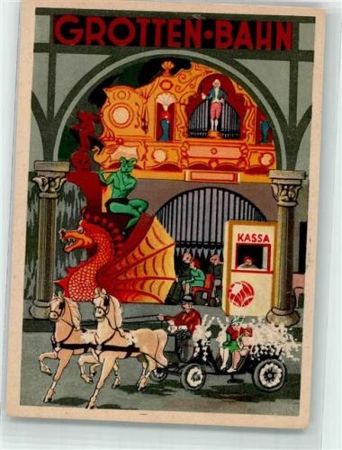Wien 1933 Wiener Wurstelprater sign. Ludwig Foff Volksfest Grottenbahn
