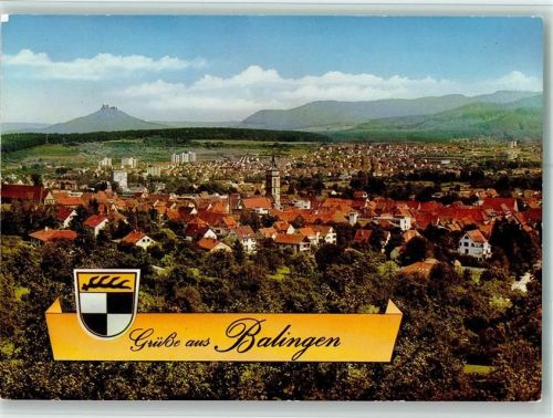 Balingen Ortsansicht mit Burg Hohenzollern und Hundsrück