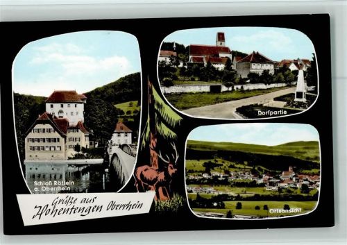 Hohentengen Schloß Rötteln Dorfpartie Ortsansicht 3-Bildaufnahme