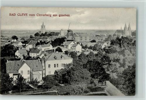 Kleve Gesamtansicht vom Cleverberg aus gesehen Windmühle