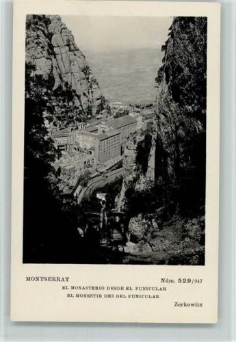 Montserrat - Kloster von Funicular aus gesehen El Monasterio desde el Funicular