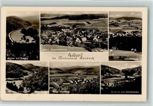 Adorf Aattal mit Straße Gesamtansicht Dansenberg An den Jagdhütten Neue Siedlung Blick in die Heimbiecke Mehrfachaufnahme