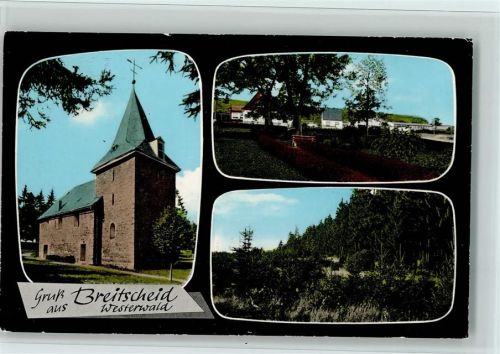 Breitscheid Kirche Ortsansicht Wald 3-Bildaufnahme