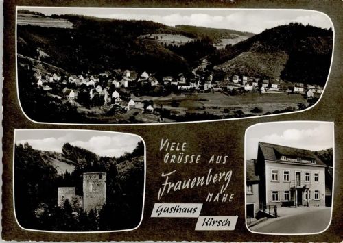 Frauenberg Gesamtansicht Burg Gasthaus Kirsch 3-Bildaufnahme