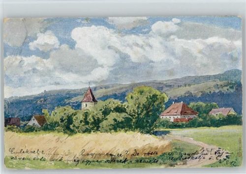 Landschaft mit Dorf