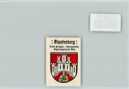 Stadt Blankenberg Burg König Zepter Reichsapfel Vignette Wappen Kaffee Hag ca 1920-1940