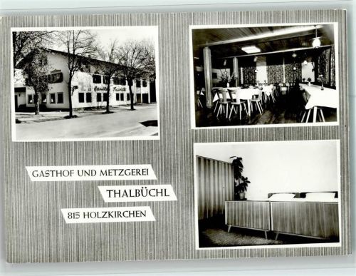 83607 W8150 Holzkirchen , Oberbay - Gasthof Metzgerei Thalbüchl Innenaufnahmen Doppelzimmer Gastraum 3-Bildaufnahme