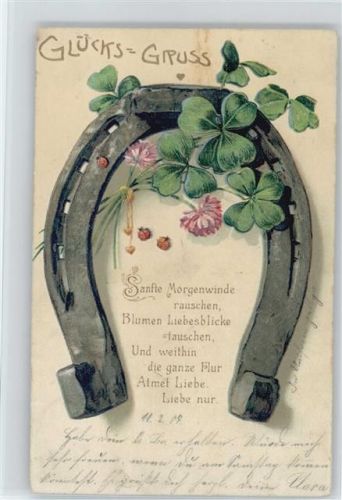 1904 Glücks-Guss - Gedicht - Serie 2995 Marienkäfer