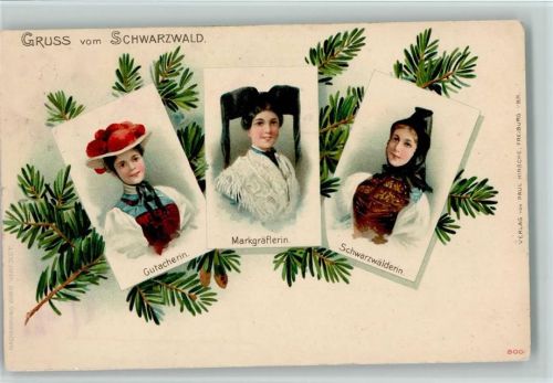 Trachten aus dem Schwarzwald 1905 AK Tannenzapfen