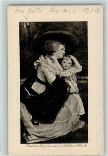 Comtesse Spencer mit ihrem Sohn Jean Charles 1916 AK