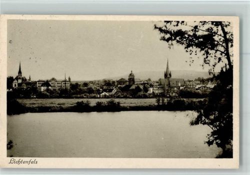 Lichtenfels 1929 Teilansicht vom See gesehen AK Stempelspuren