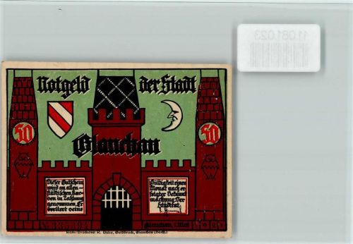 Glauchau Notgeldschein 50 Pfennig Bürgermeister wird verspottet