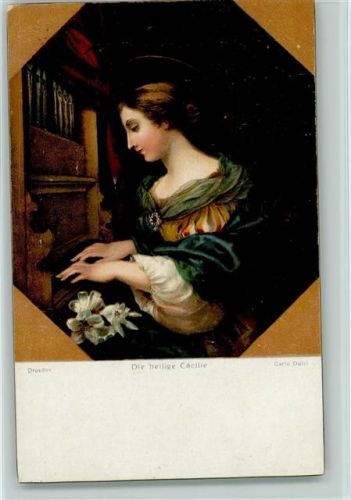 29704 Gemälde von Dolci, die heilige Cäcilie an der Orgel, christliches