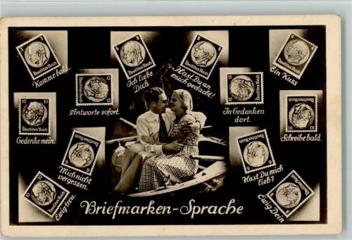 Nr. 2025 Foto ca 1938 AK Briefmarkensprache
