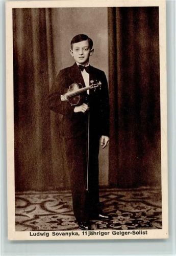 11 jähriger Ludwig Sovanyka - Geiger Solist ca 1925 AK