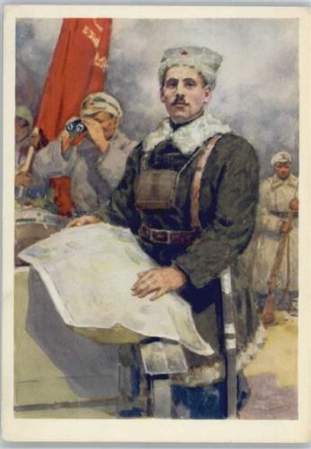 Militär General - Landkarte, Fernglas