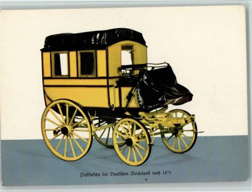 Kutsche der Reichspost 1871 anno - Ak der Post DBP mit Nummer