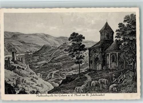 Kobern Mathiaskapelle Schäfer mit Schafen