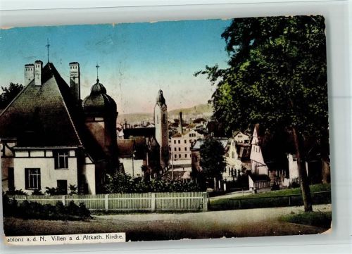 Jablonec nad nisou Gablonz - Villen a.d. Altkath. Kirche AK Eckknick, Ecken etwas geschürft