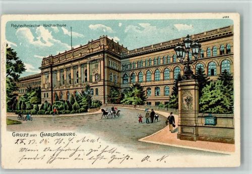 1905 Lithographie Gruss aus - Techn. Hochschule - Nr. 6189 Rosenblatt Verlag