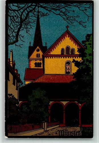 Münster VS Verlag Graphische Zeichnung Atelier J. Mohl AK Verlag 1912 Lithographie