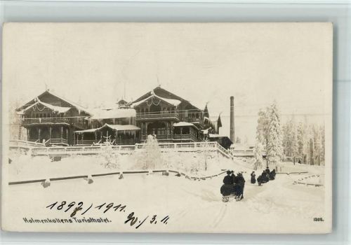 Holmenkollen Foto AK Touristhotel 1911 im Winter, Pferdeschlitten, gute Erhaltung AK