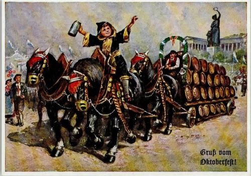 München Lengauer Nr. 99 AK Brauerei Bierwagen mit Münchner Kindl