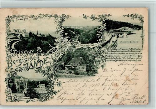 Burg 1898 Bergisches Land Schloss Burg an der Wupper Kaiser Wilhelm-Brücke Müngsten Talsperre Remscheid Altenberger Dom Alter Hammer Mehrfachaufnahme