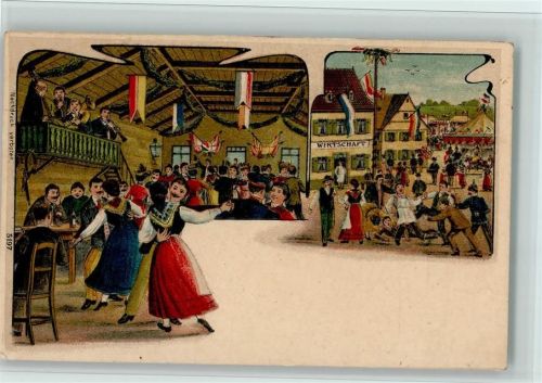 Kirmes, Tanzen in der Wirtschaft, 1906 , gute Erhaltung